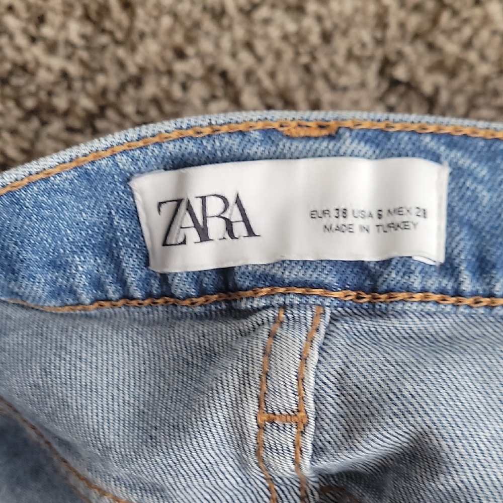 ZaraxClassic Blue Distressed Women's Boybriend Jeans Size 6 - Picture 5 of 10